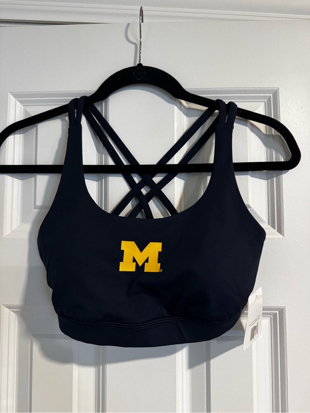 lululemon athletica Navy Sports Bra with Yellow 'M' Michigan state university